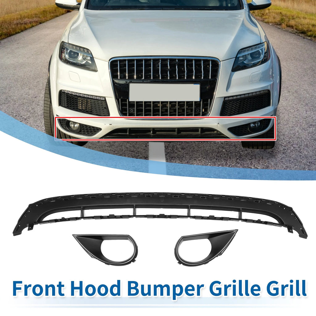 Set of 1 Front Lower Hood Bumper Grille for Audi Q7 (2010–2015) Black