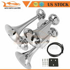 Quad Trumpet Horn for Truck Van Car Boat (12V)