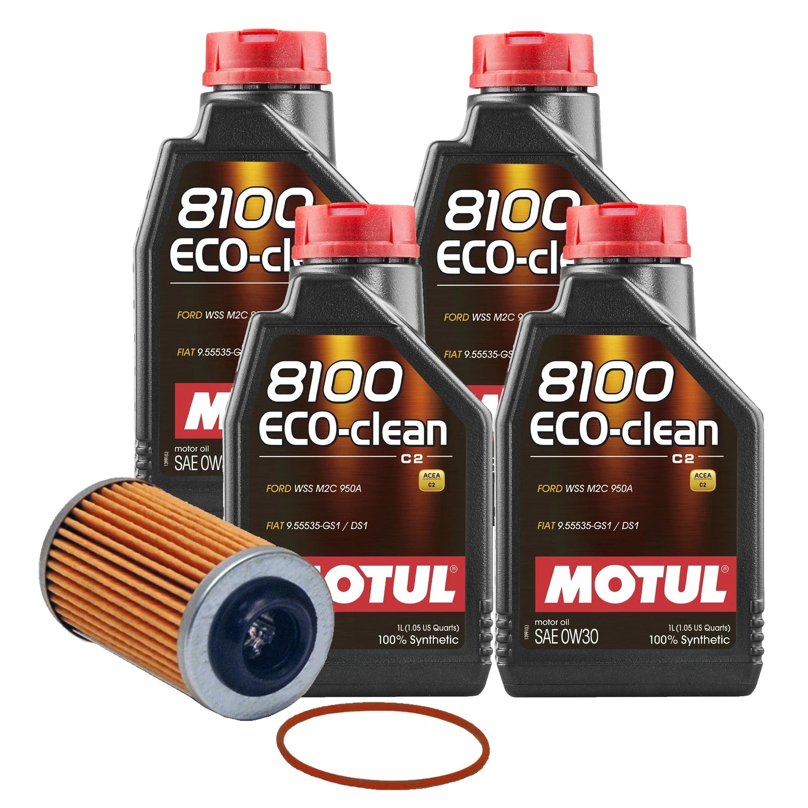 4L Motul 8100 Eco-Clean 0W-30 Motor Oil & Wix Filter Change Kit for