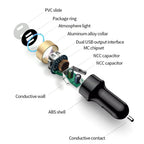Universal Dual USB Car Charger 3.1A with LED Display 12-24V