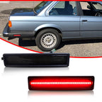 2X Smoked Lens Red LED Rear Bumper Side Marker Lights for BMW E30 E34 (1982–1996)