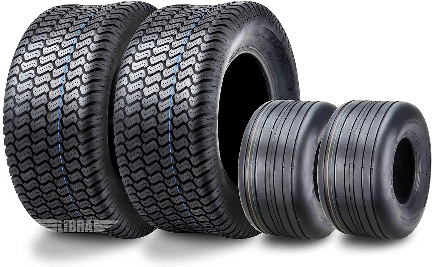 Set of 4 Turf Tires for Zero-Turn Lawn Mower 13x6.50-6 & 24x9.50-12 (4PR)