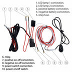 Heavy Relay Harness Wire Kit with LED Switch for Fog Lights HID Worklamp (2015-2025)