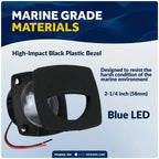 Set of 4 LED Companion Way Lights for Marine Courtesy (Square, Blue)