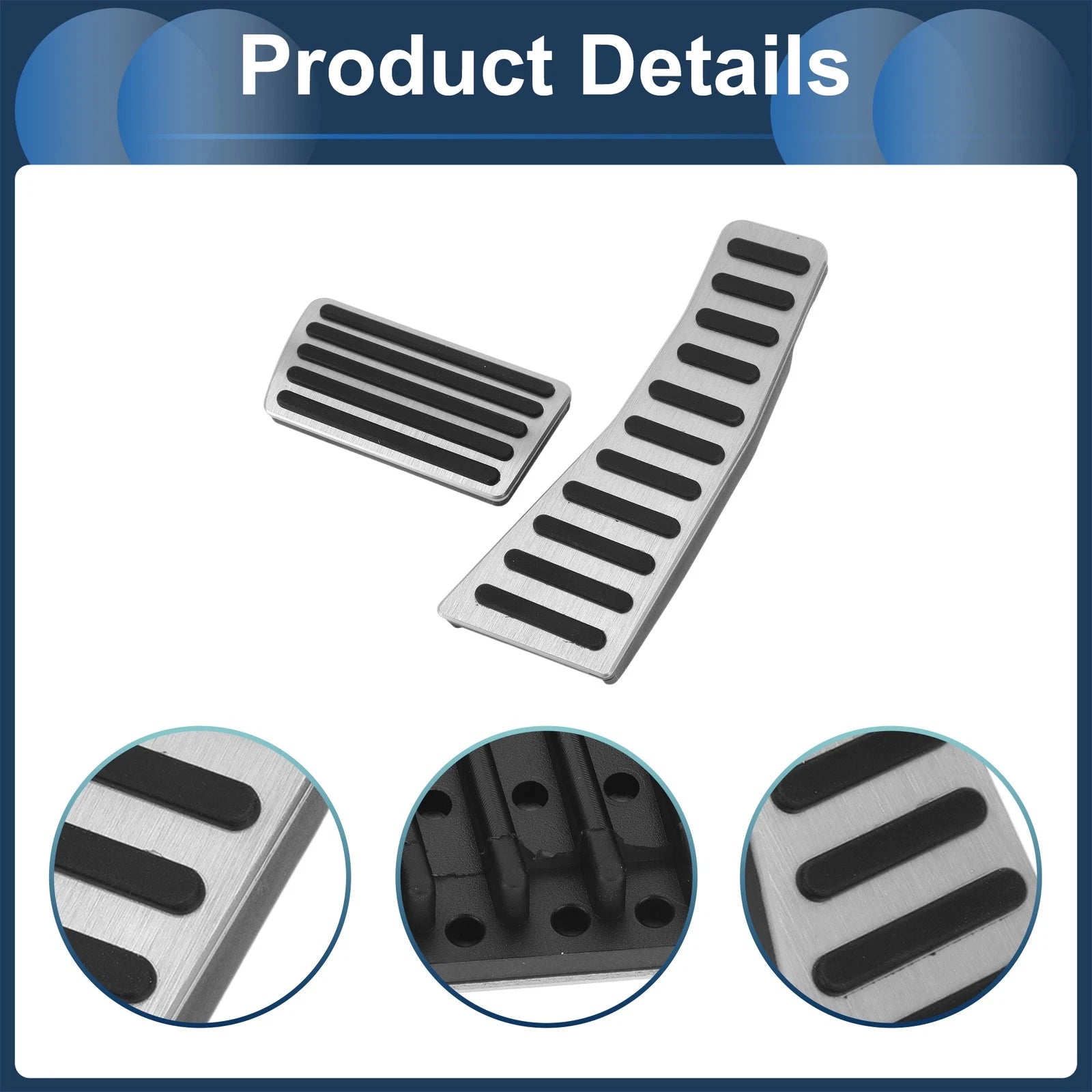 2X Foot Accelerator Pedal Covers for Honda Civic (2006–2009) Silver Tone