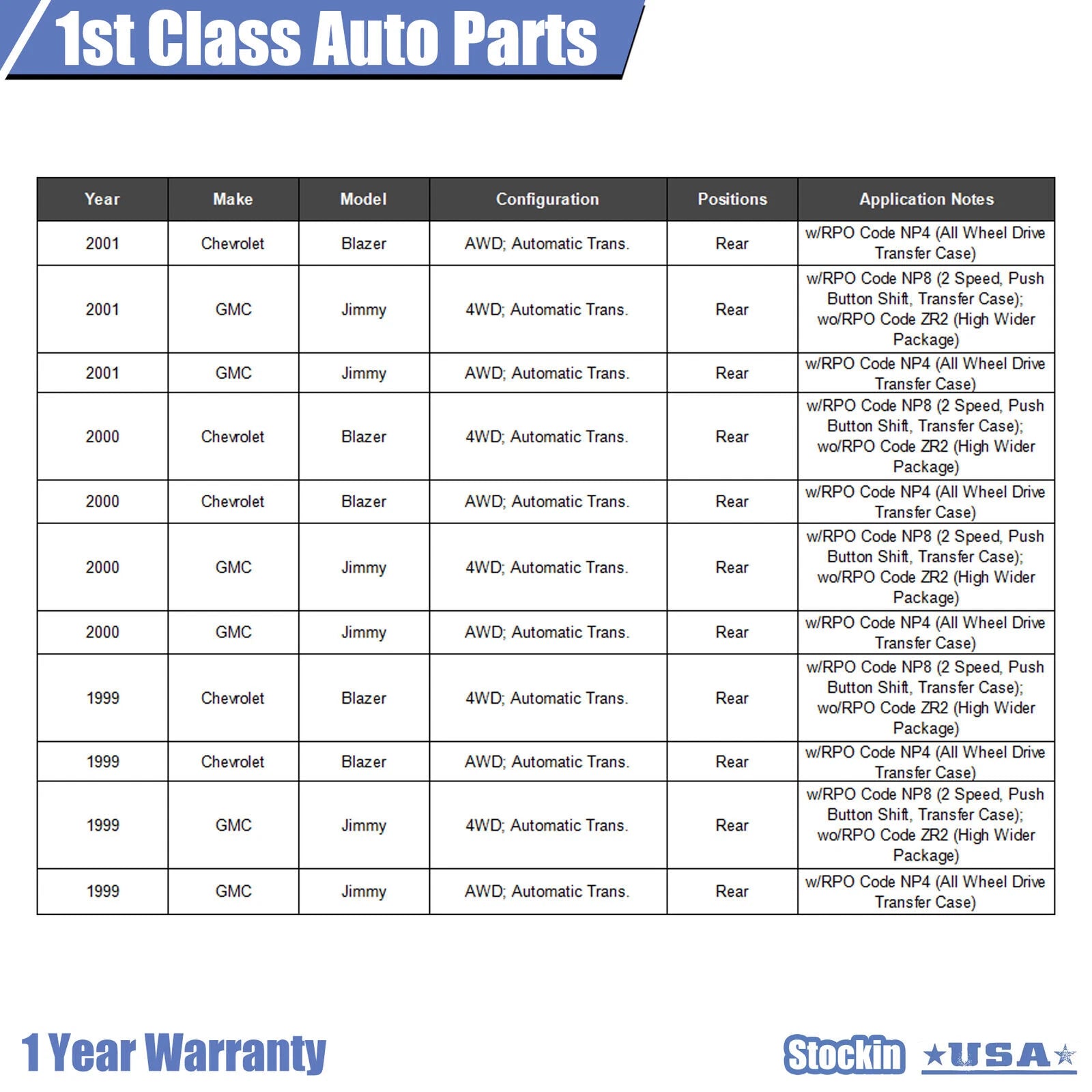 Rear Drive Shaft for Blazer Envoy Jimmy (2002–2009)