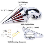 Chrome Spike Air Cleaner Intake Filter Kit for Harley Touring Dyna Softail