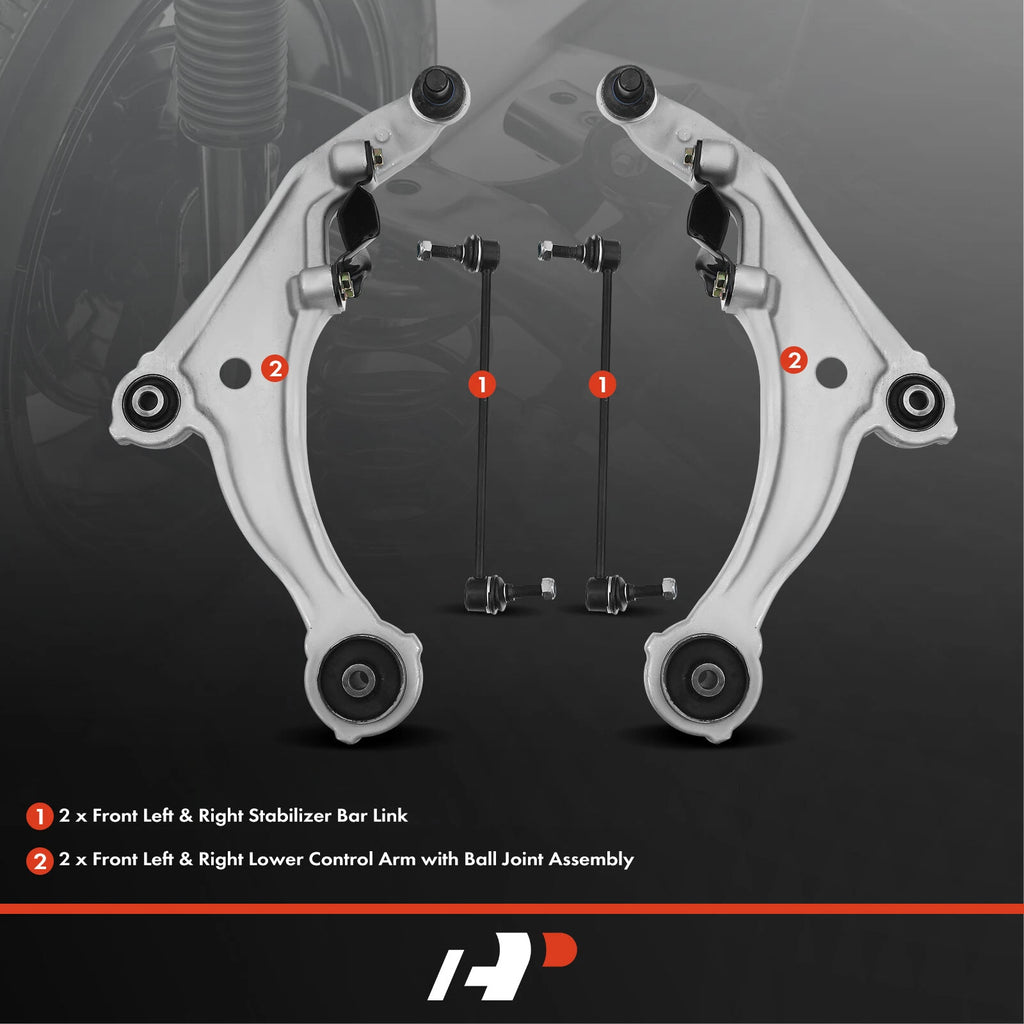 Set of 4 Front Lower Control Arm Sway Bar Links for Nissan Maxima (2009–2014)