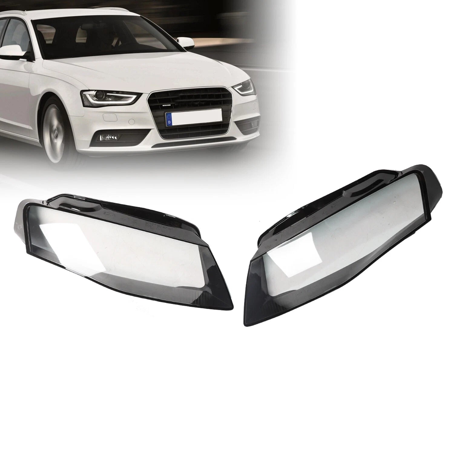Headlamp Cover Pair for Audi A4 B8 (2009–2012)