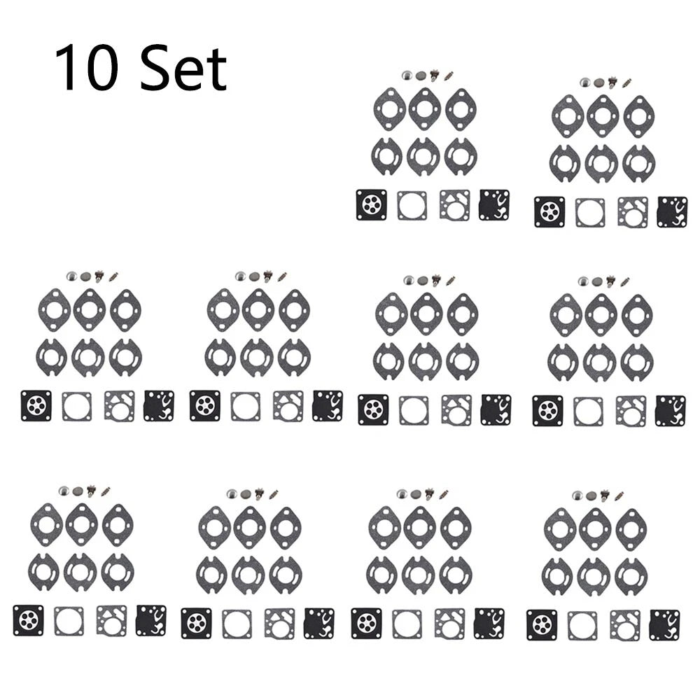 Set of 10 Chainsaw Carburetor Repair Kits for Tecumseh TC200 TC300 Tillotson RK21 HU