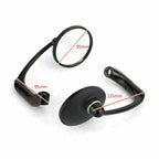 Pair of Moto L-Bar Round Rear View Mirrors for Universal (8mm 10mm)