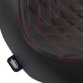 Solo Seat for Harley FL/FX (Drag Specialties) - Double Diamond, Red Stitching