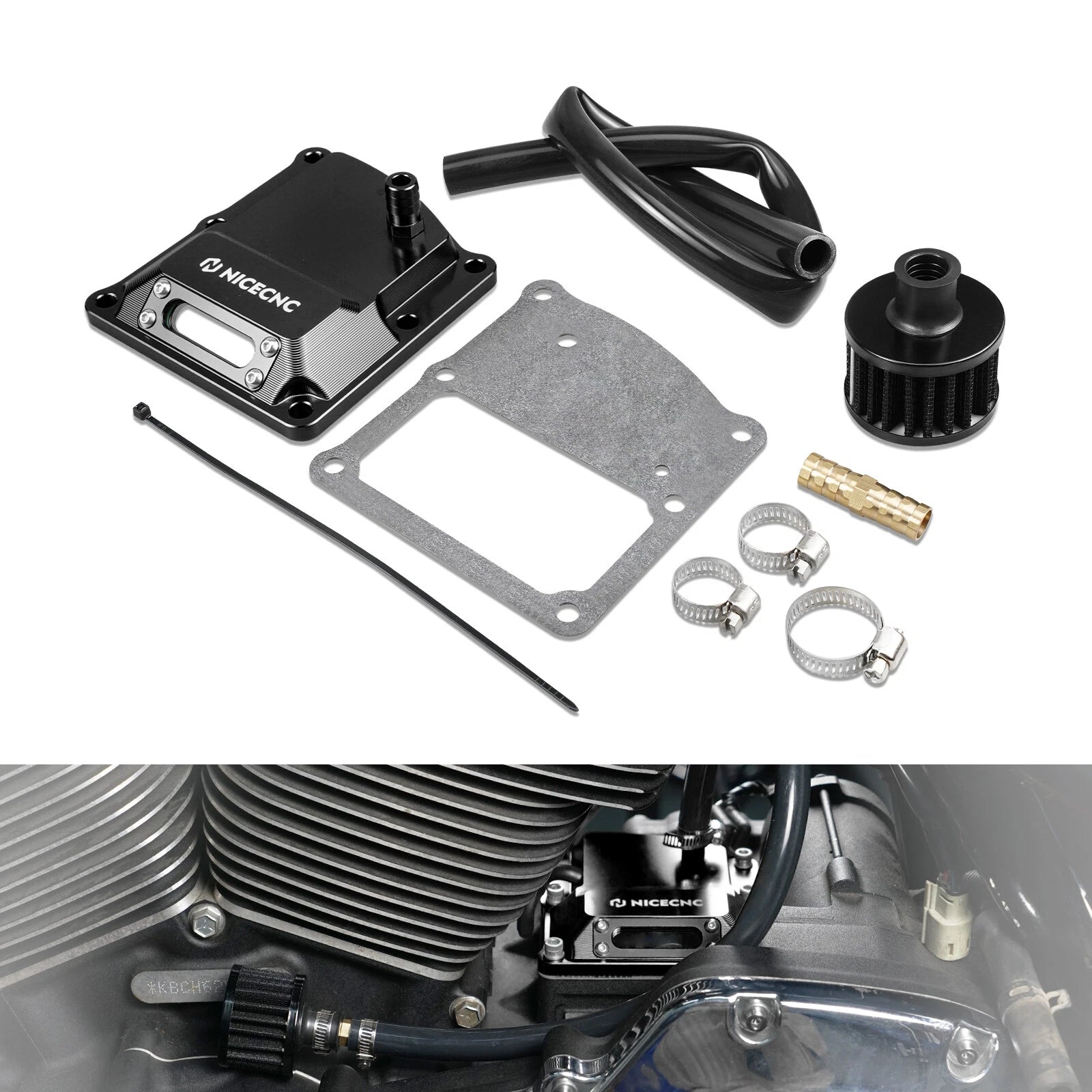 Transmission Top Cover Kit with Air Filter for Harley Softail/Road Glide/Road King