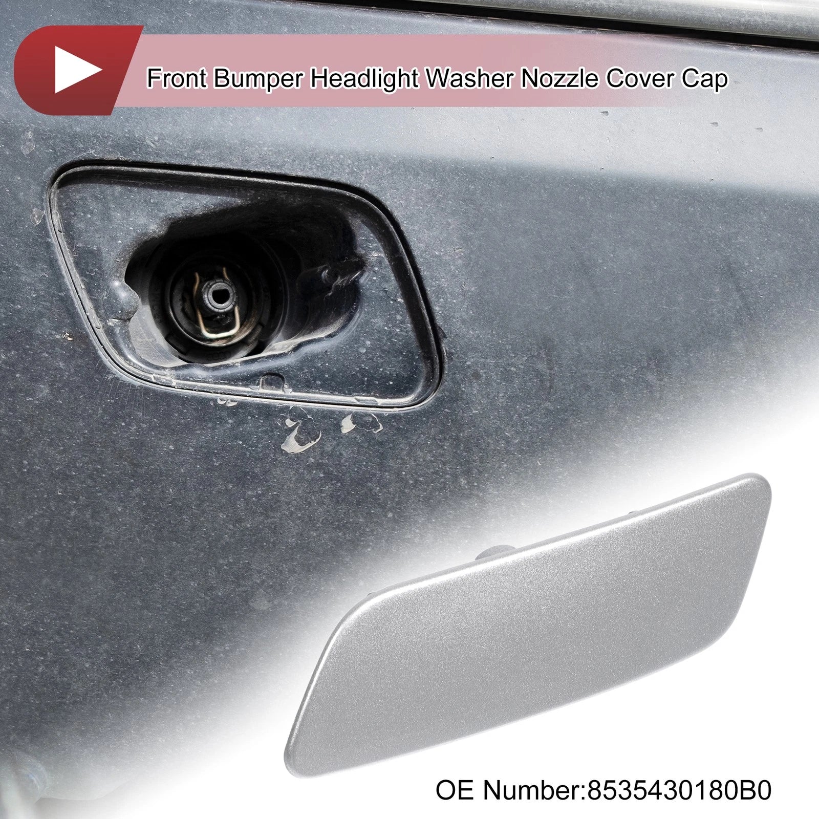 Front Left Washer Nozzle Cover Cap for Lexus GS200t (2016–2019) Silver Tone