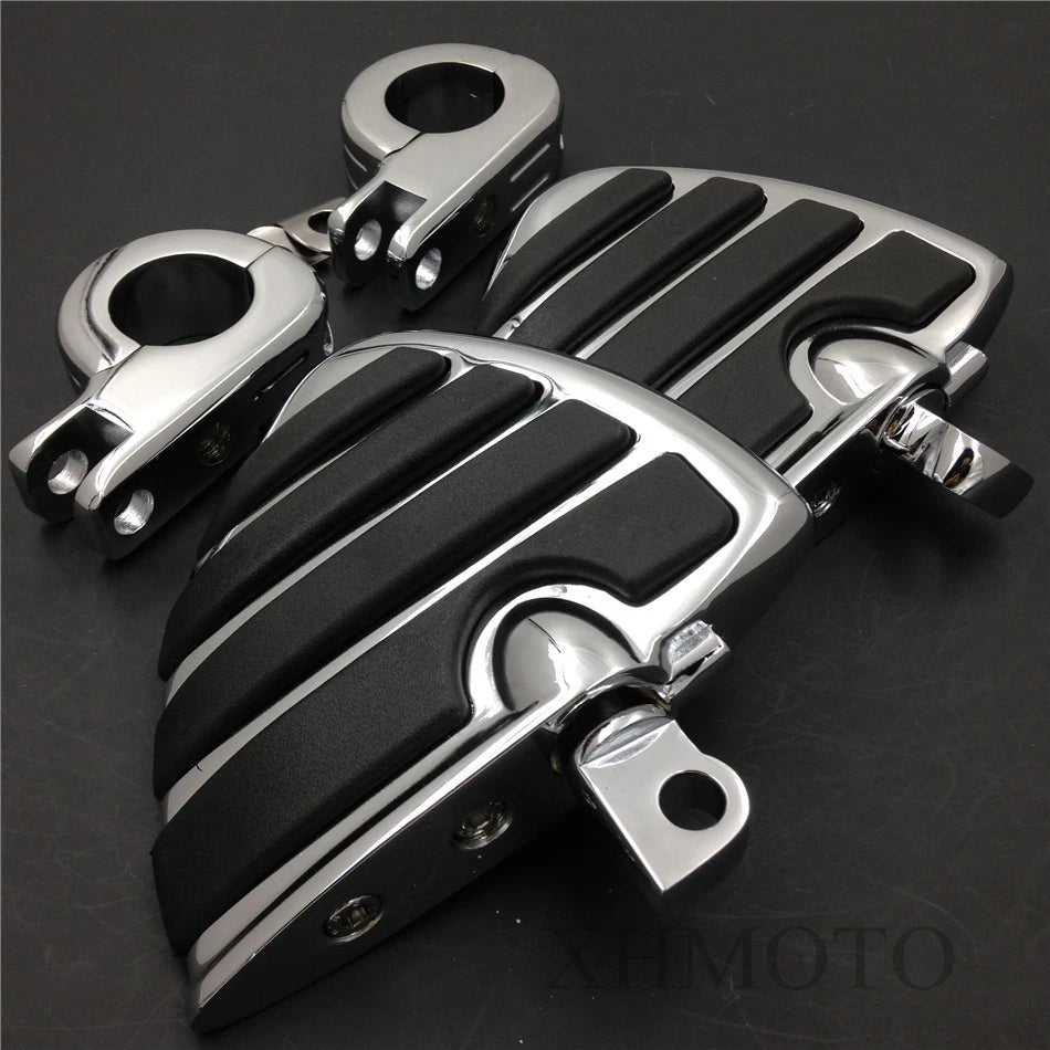HTTMT 1.5" Wing Footpegs Male Mount P Clamps for Honda GL1800 1500 1100 1200