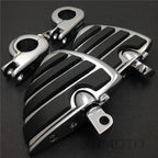 HTTMT 1.5" Wing Footpegs Male Mount P Clamps for Honda GL1800 1500 1100 1200