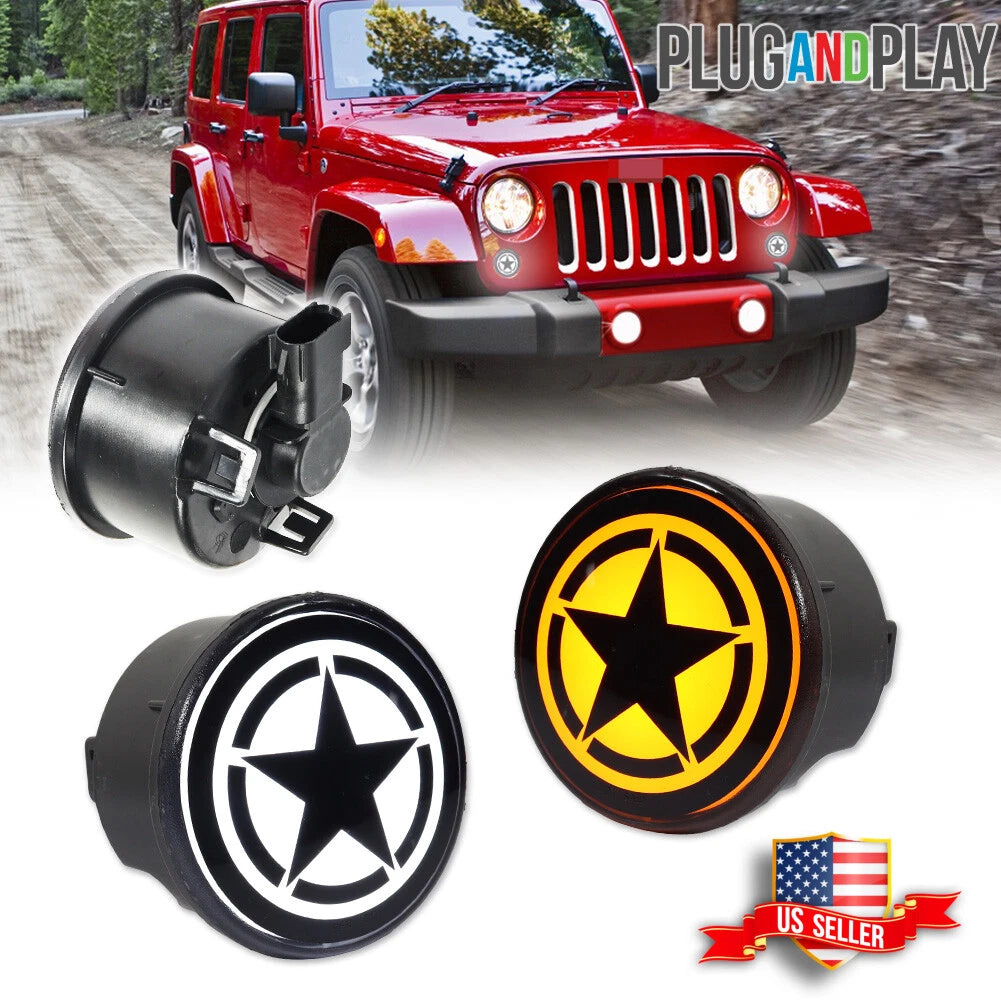 2X Dual Color LED Turn Signal & DRL Light Lamps for Jeep Wrangler JK (2007–2017)