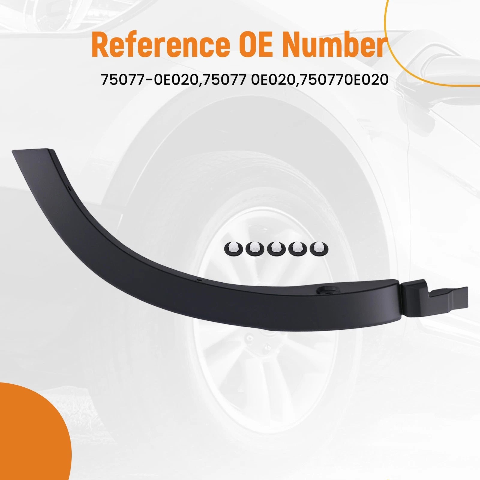 Fender Wheel Arch Molding for Toyota Highlander (2014–2019) Rear Right 75077-0E020