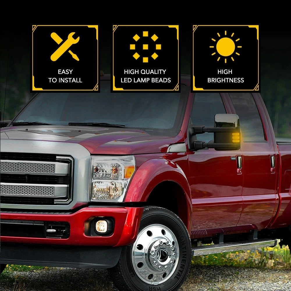 Switchback Sequential Tow Mirror Turn Signal Light for Ford F250 F350 (2008–2016)