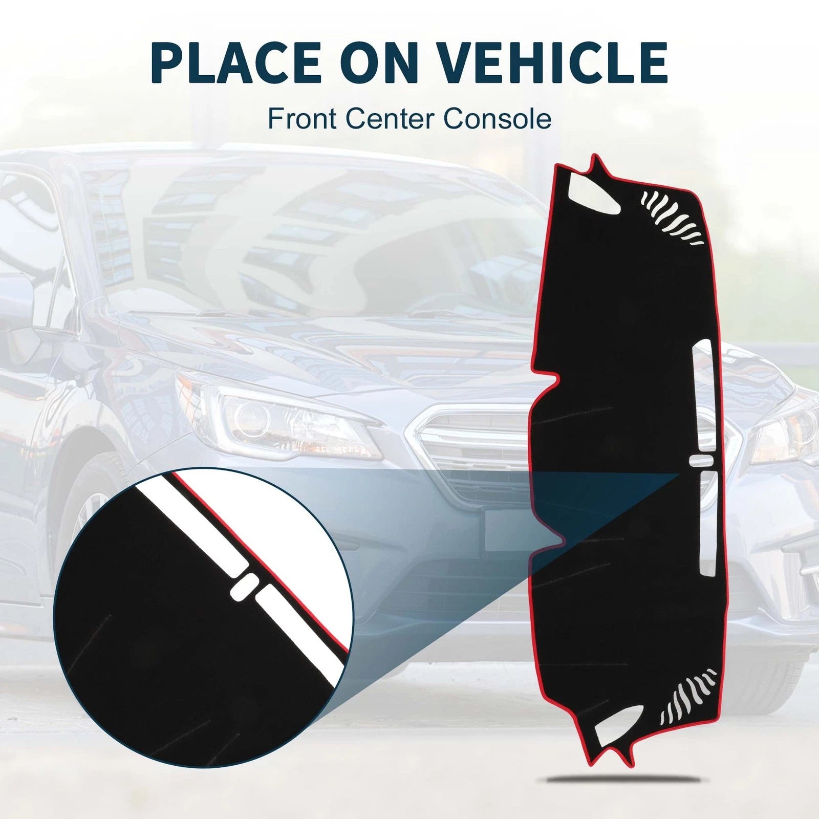 Dashboard Cover Mat for Subaru Levorg (2014–2020) Black Red Sun Protector