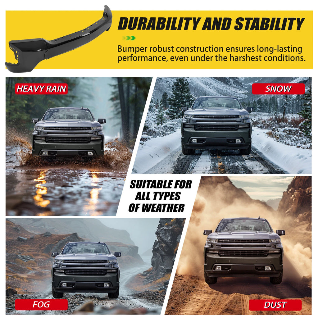 Primered Steel Front Bumper Face Bar for Chevy Silverado 1500 (2019–2022)