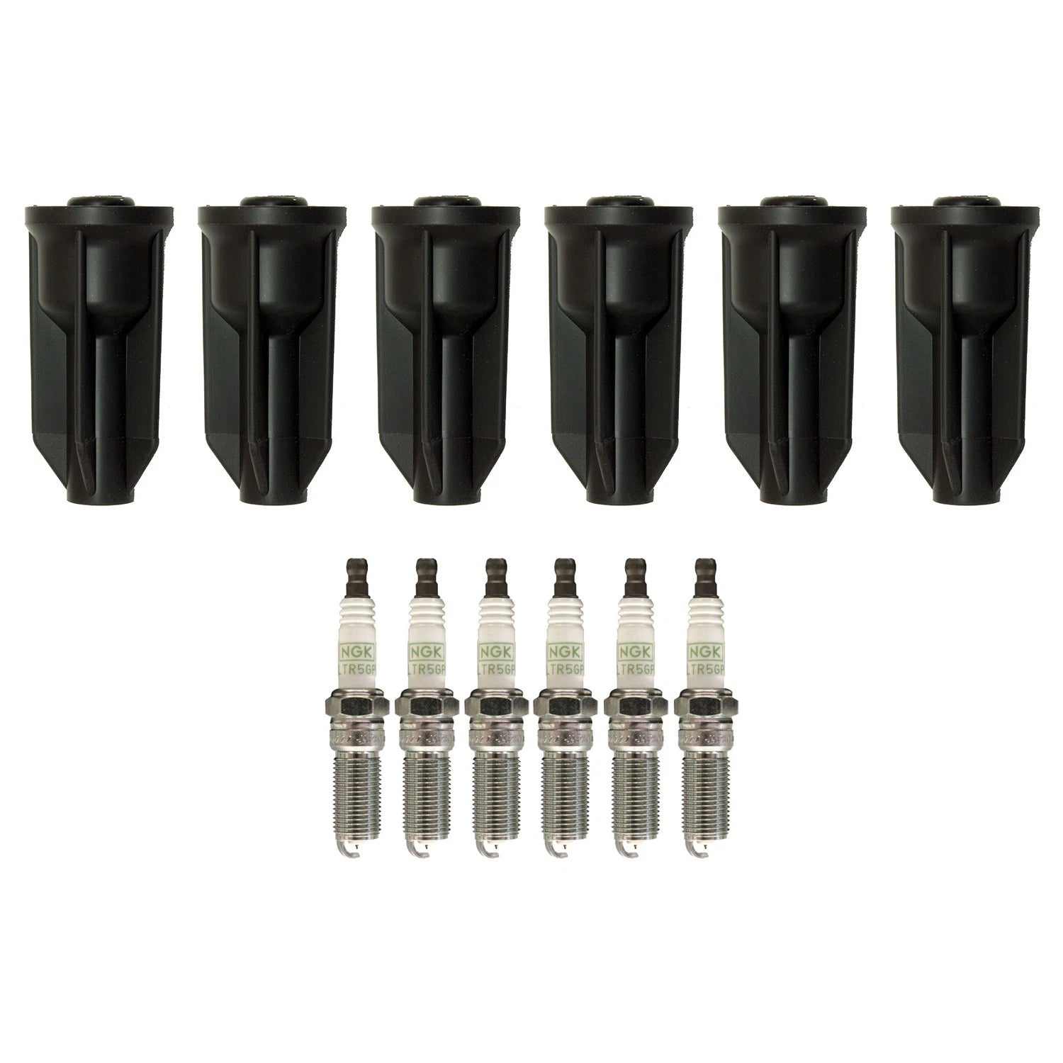 Set of 6 NGK G-Power Platinum Spark Plugs & Coil Boots for Envoy (2002–2009)