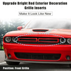 Front Grill Mesh Grille Inserts for Dodge Challenger 2015-2022 Red Trim