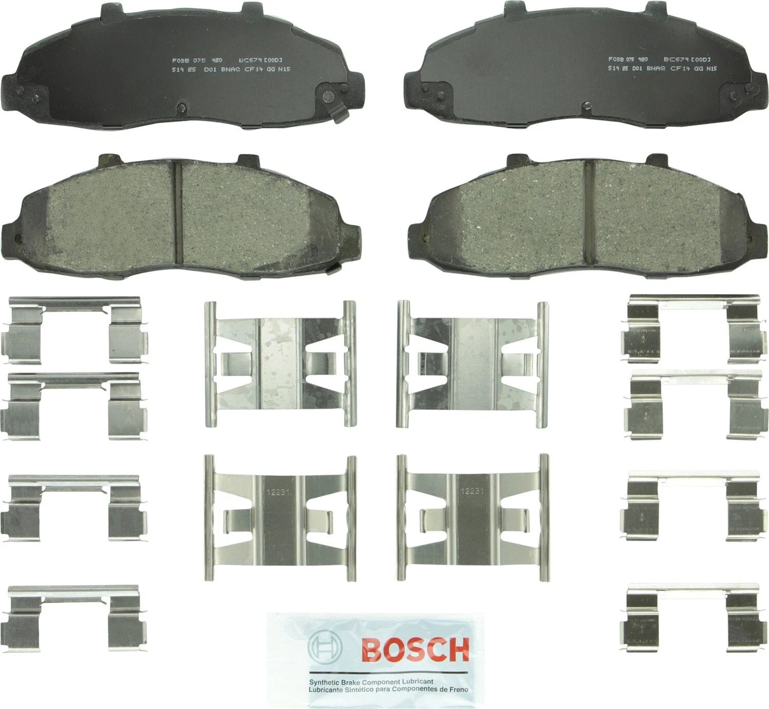 Bosch Front QuietCast Ceramic Brake Pads w/ Hardware for