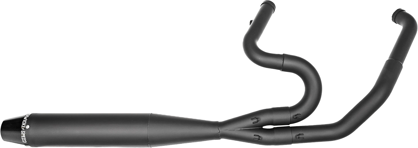 2in1 Twin Cam Flt Mid Length Pipe Black for Harley Davidson (1995–2016)