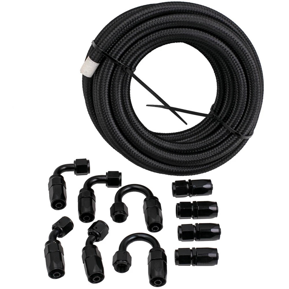 20FT Nylon Braided Fuel Line Hose Kit for Universal Applications