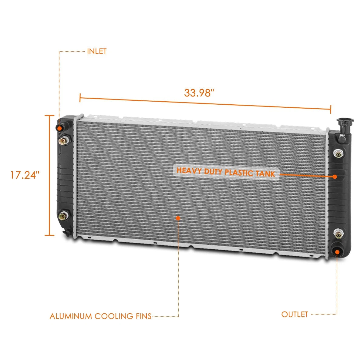 Radiator DPI-624 for Chevy GMC C/K 1500-3500 Pickup Suburban Tahoe Yukon (1988–1993)