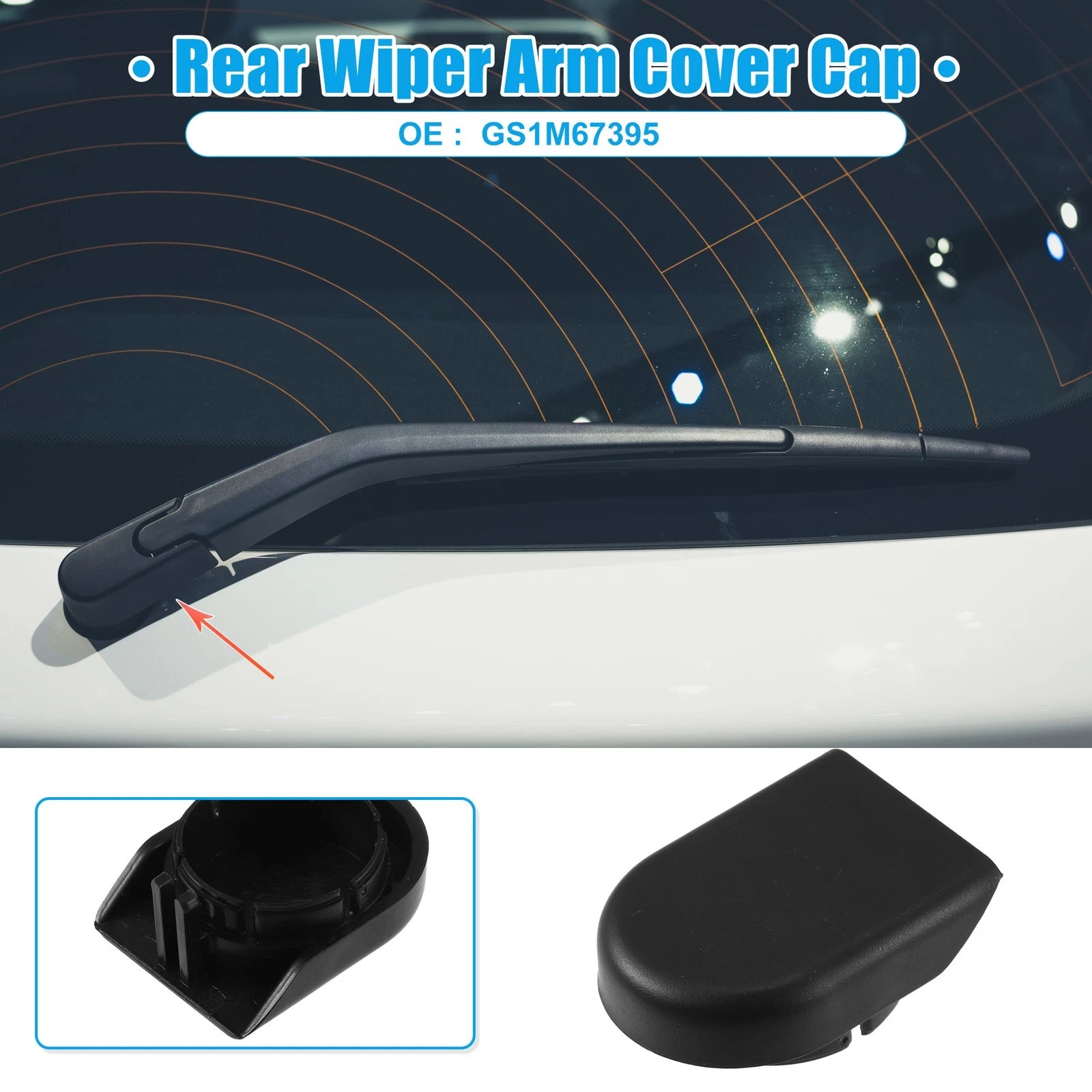 2 Pcs Wiper Arm Nut Cover Cap for Mazda 5, CX-5 