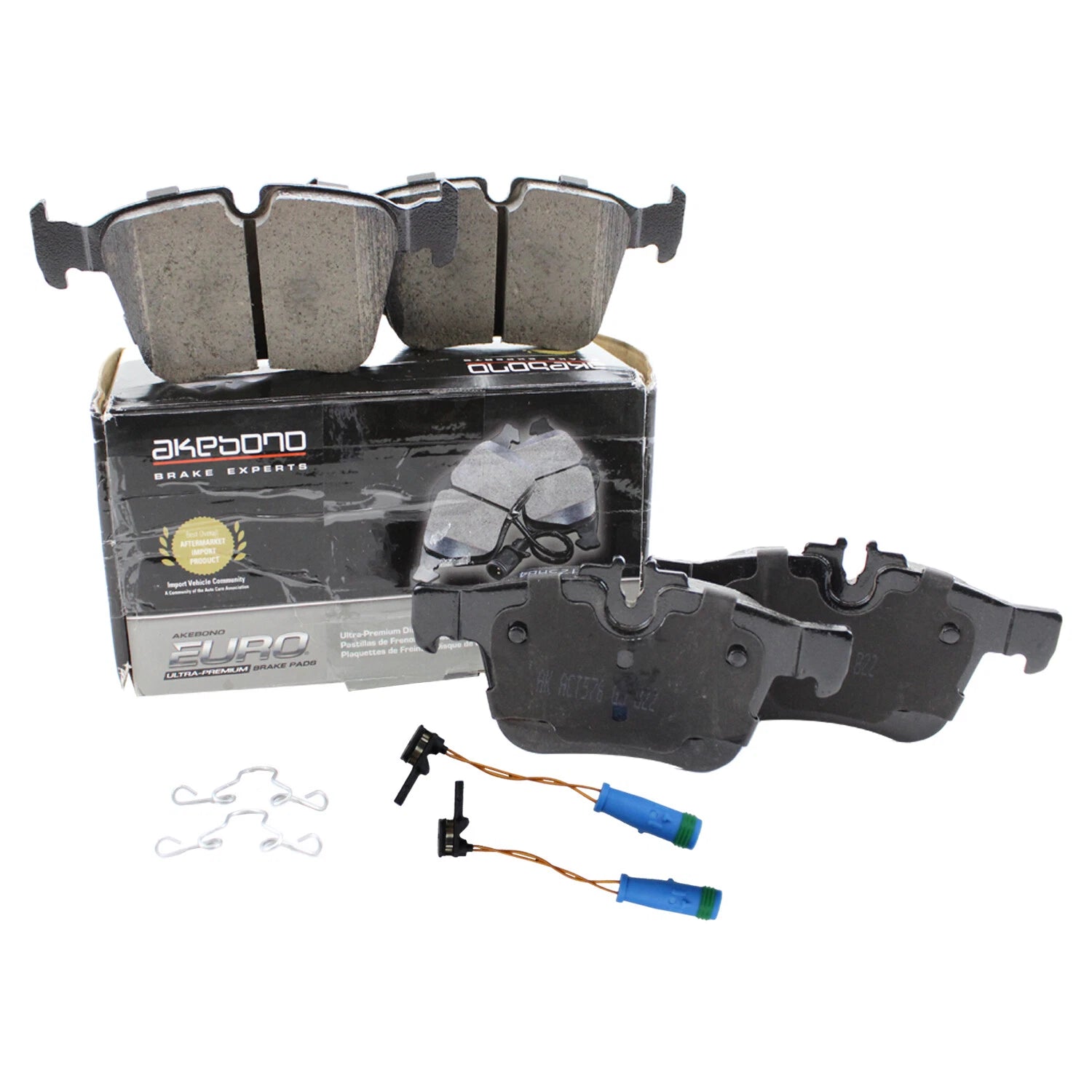 Set of 4 Akebono EURO Rear Ceramic Disc Brake Pads for Mercedes W205 (2015–2021)