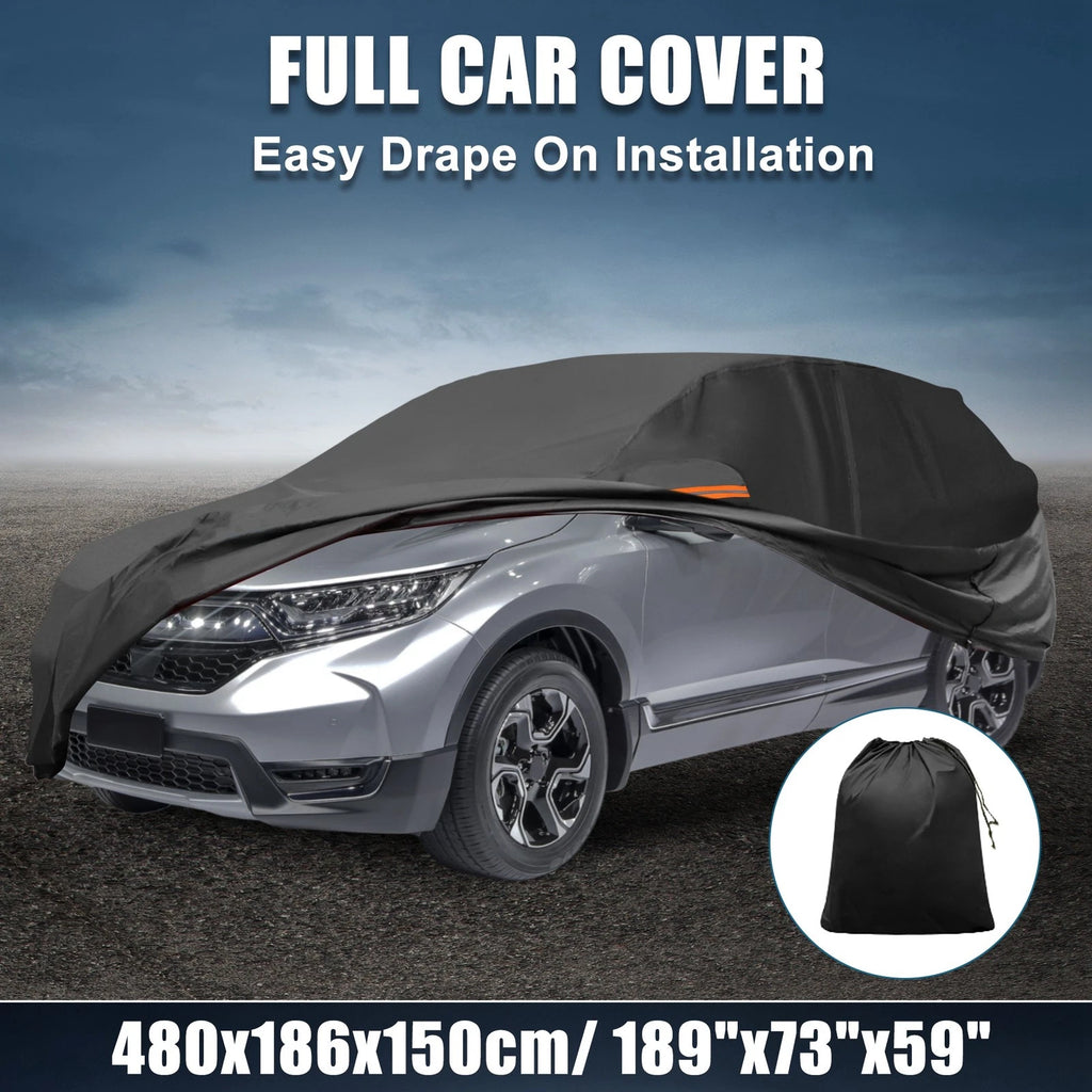 Waterproof Car Cover for Honda CRV (1995–2023) 210D-PU Oxford, Zippered Black