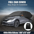Waterproof Car Cover for Honda CRV (1995–2023) 210D-PU Oxford, Zippered Black