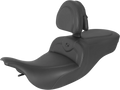 SADDLEMEN RoadSofa Seat with Backrest for FLH/FLT (Black, Black Stitching)