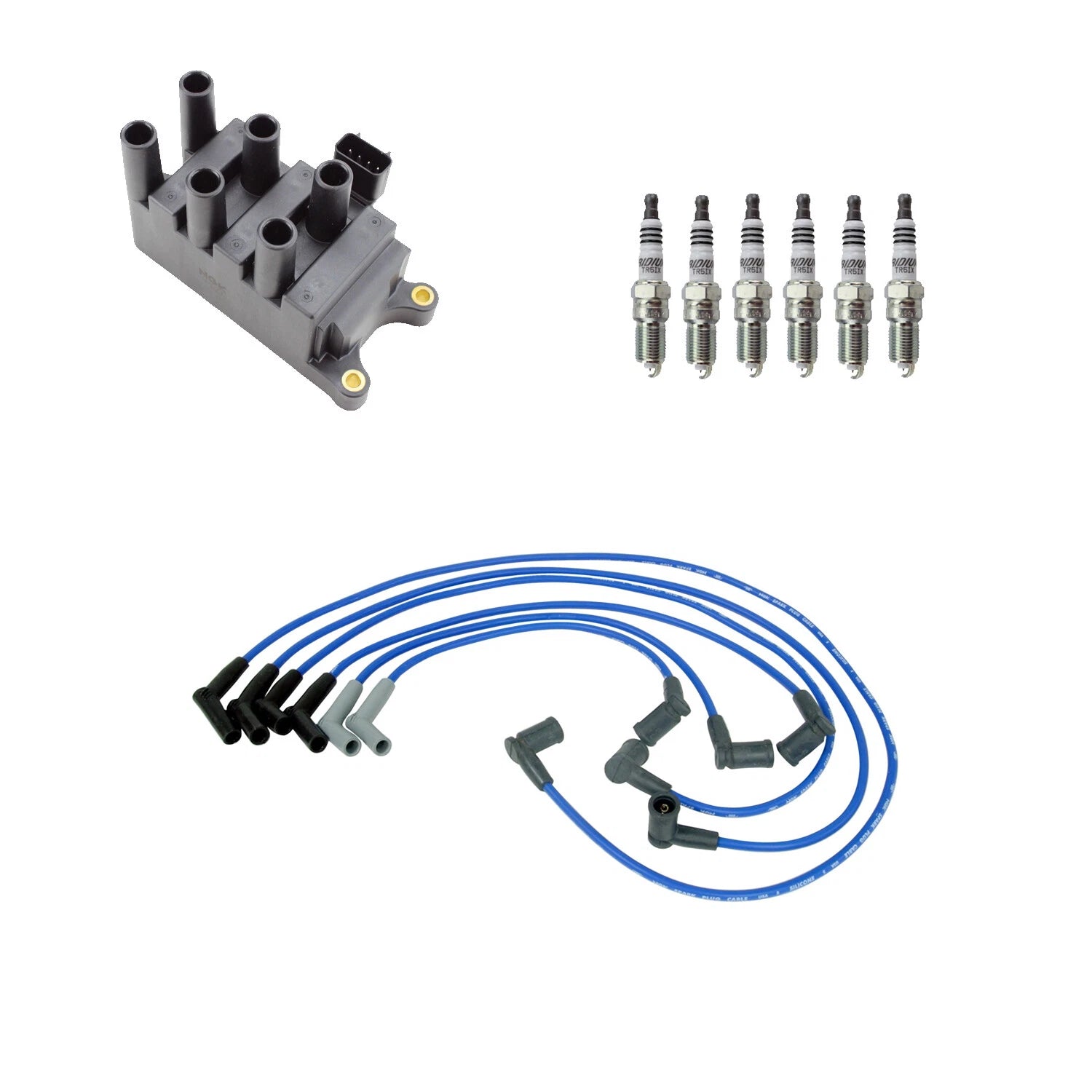 Set of 6 NGK Ignition Coil Wires & Iridium Spark Plugs for B3000 Ranger (1994–2009)