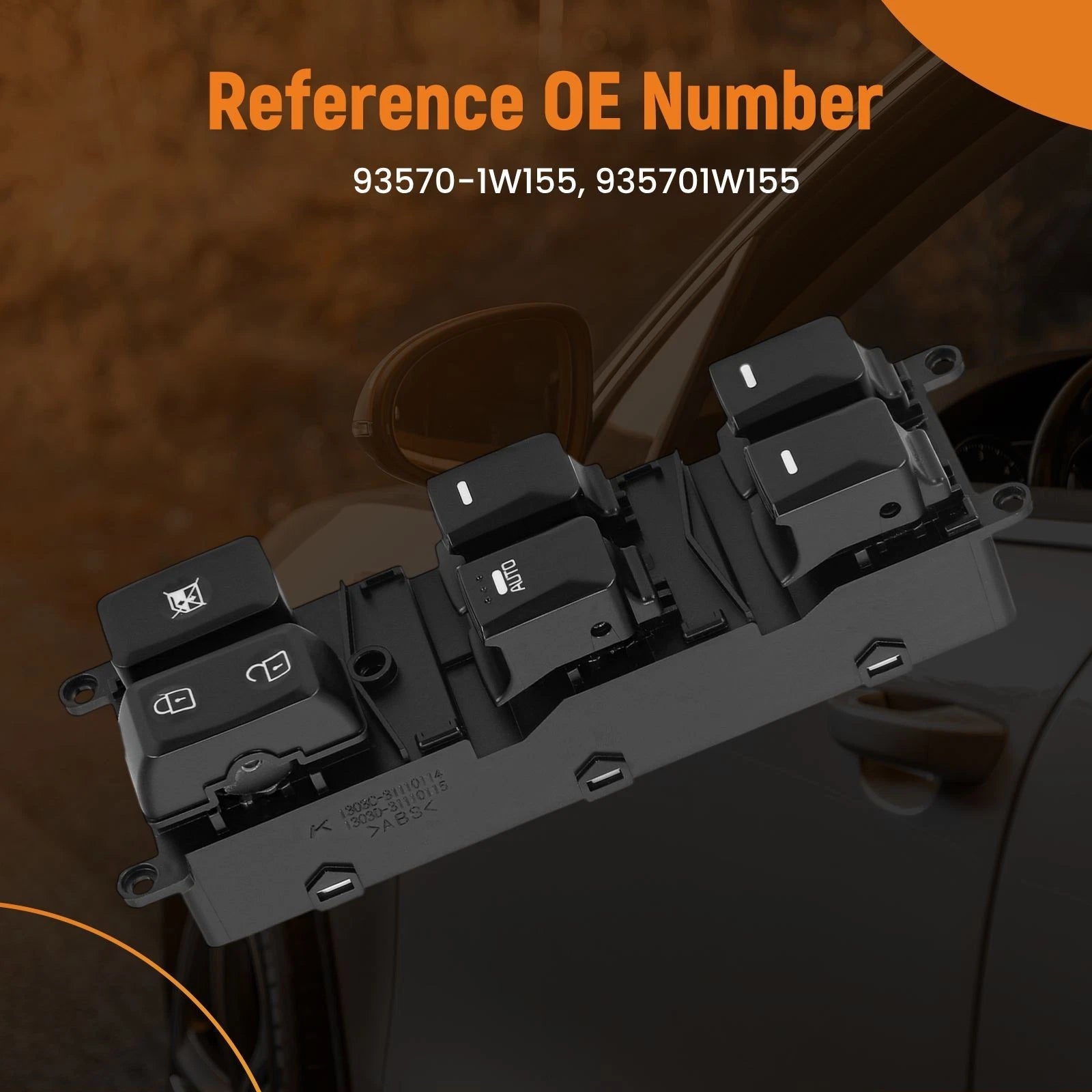 Front Driver Side Window Switch for Kia Rio EX/LX/SX (2012–2015) 935701W155 16-Pin