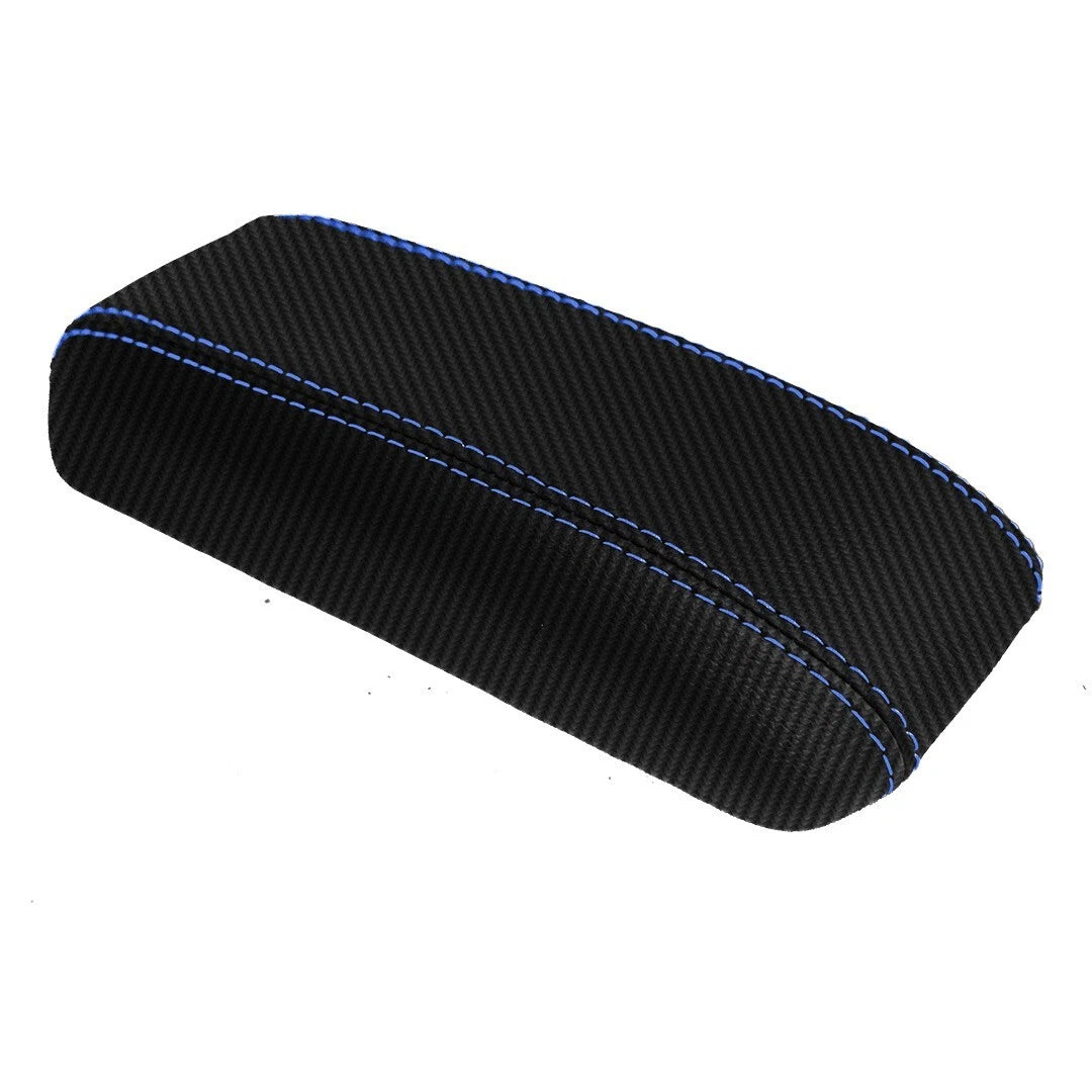 Console Armrest Cover for Honda Civic (1996–2000) PVC Carbon Blue Stitch