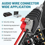 10X Speaker Wire Cable to RCA Male Converter Jack Plug