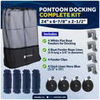 4-Pack White Flat Boat Fender Kit for Various Boats (24" x 6-7/8" x 2-1/2")