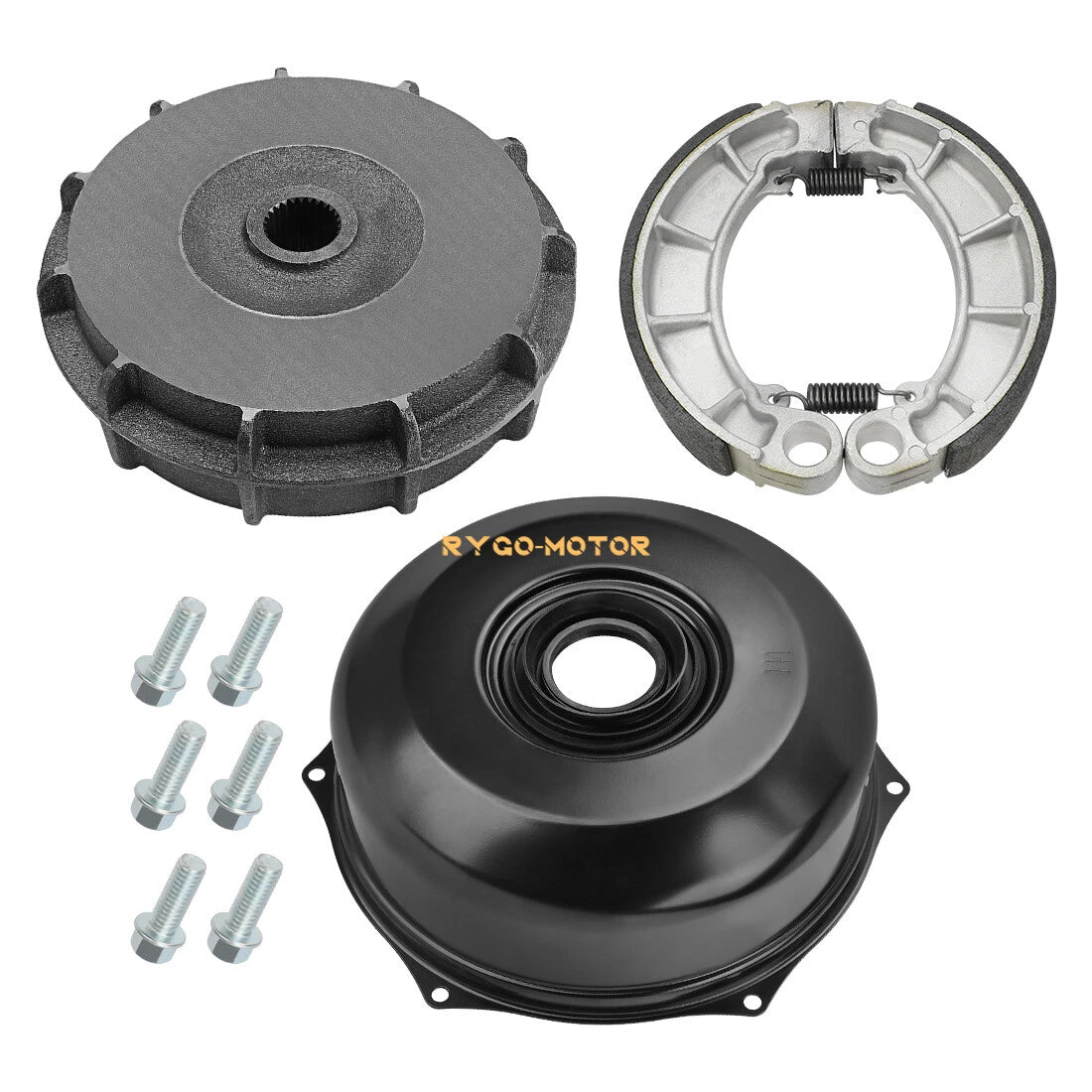 Rear Brake Drum Cover Hub Shoes Set for Honda Rancher 420 TRX420 (2014–2024)