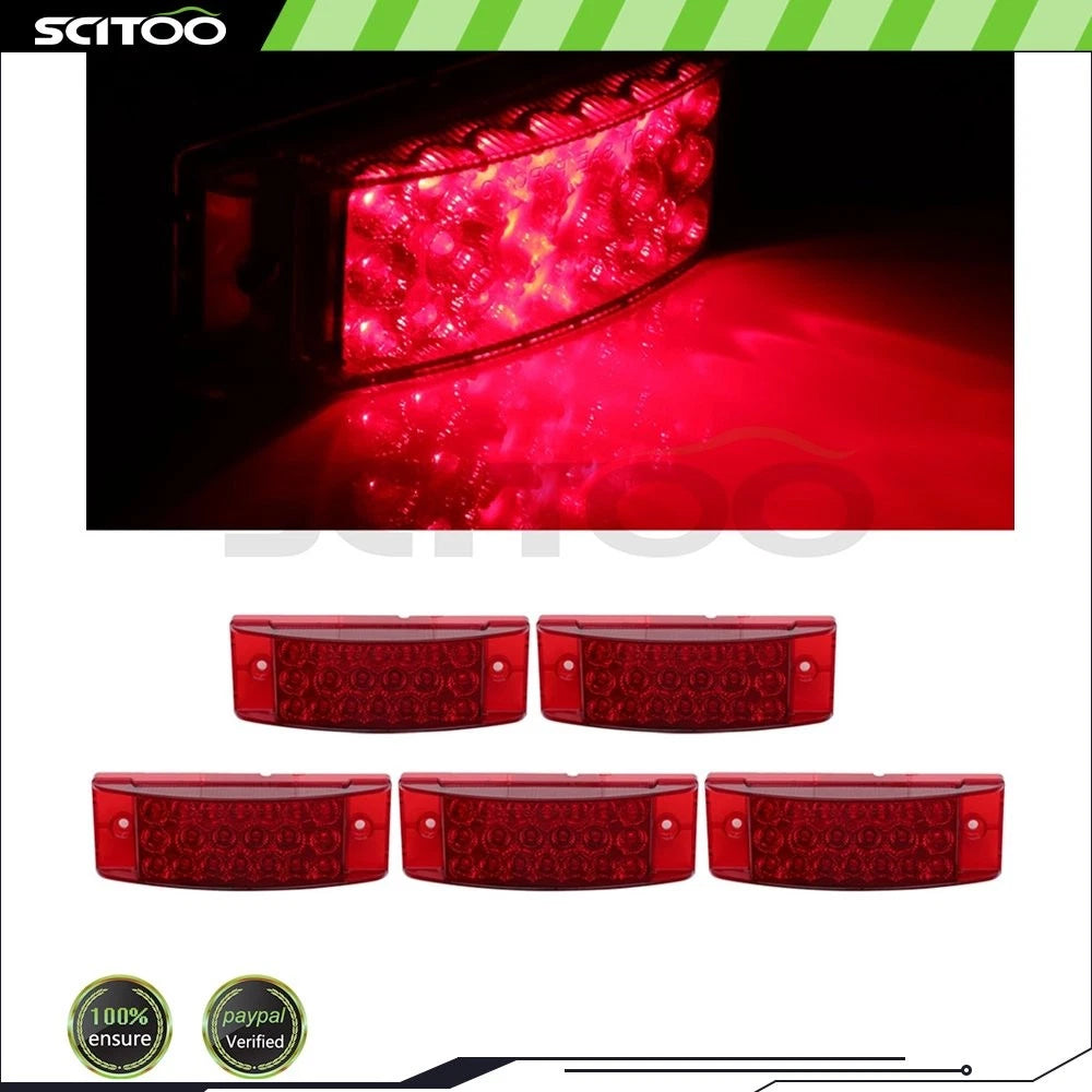 5PCS Red Lens Side Marker for Peterbilt 367 (2008) & Freightliner Argosy (2008)
