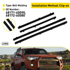 Set of 4 Inner Door Glass Weatherstrip for Toyota 4Runner (2010–2024)