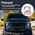 2X Top Half Mirror Cover Caps & 4X Door Handle Cover Trims for Ford Super Duty 