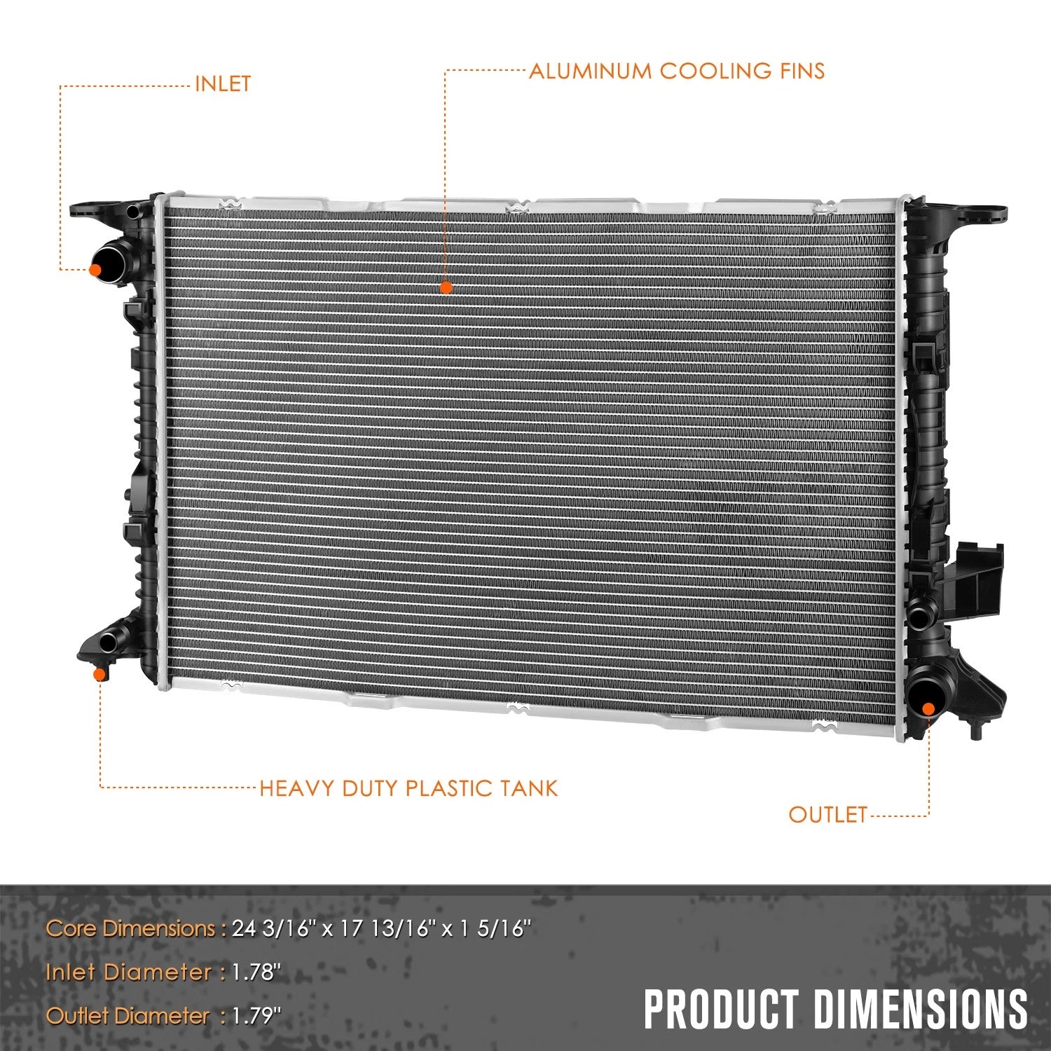 Aluminum Core Radiator DPI-13637 for Audi A8 Quattro 2013–2018
