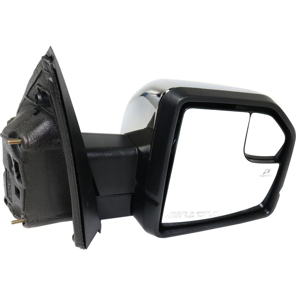 Set of 2 Heated Chrome Mirrors for Ford F-150 (2015–2018) with Memory & Puddle Light