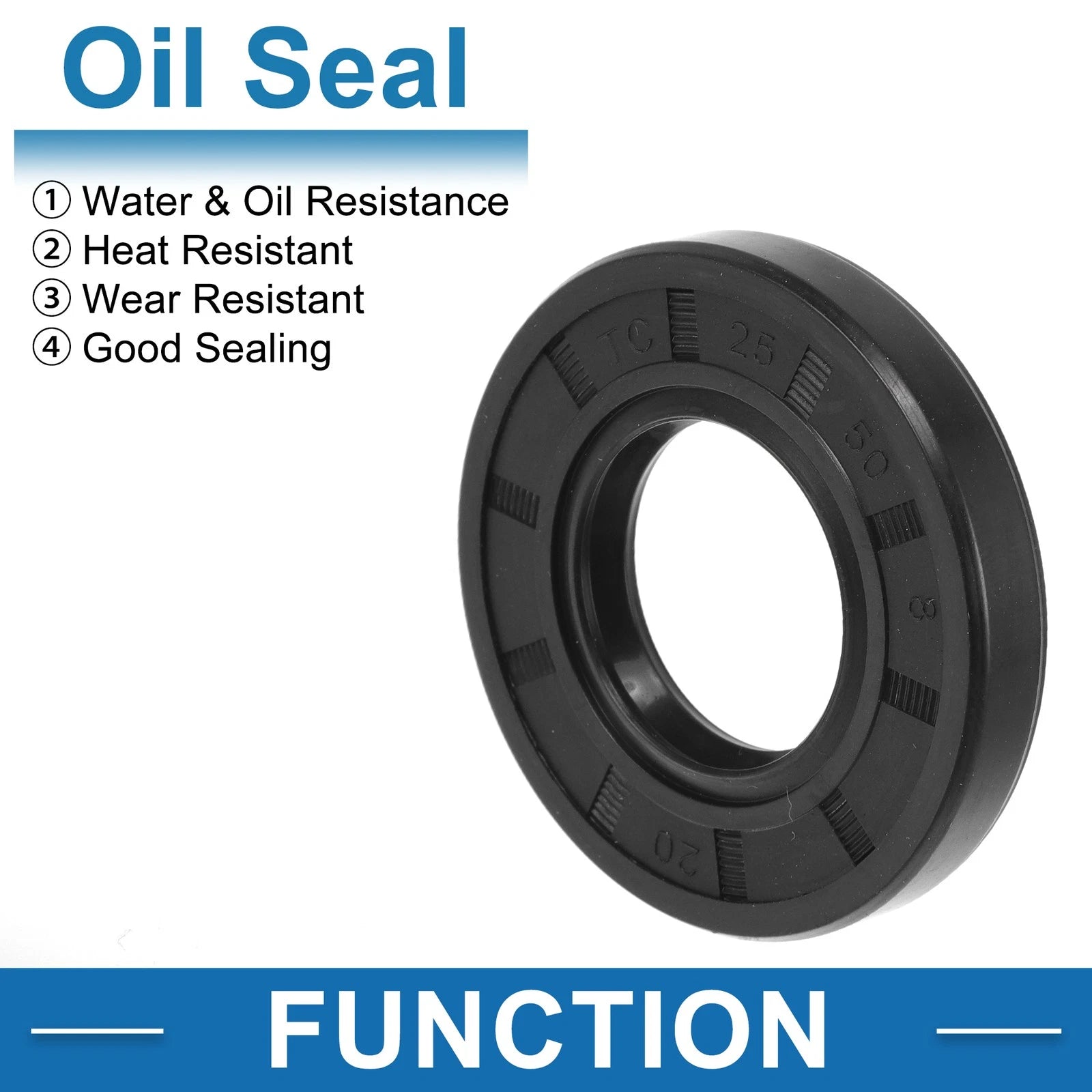 Set of 5 Oil Seal Rotary Shaft Seal Nitrile Rubber 25x50x8mm