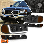 LED DRL Headlight with Bumper Signal Lamps for GMC Sierra/Yukon (1999–2007)