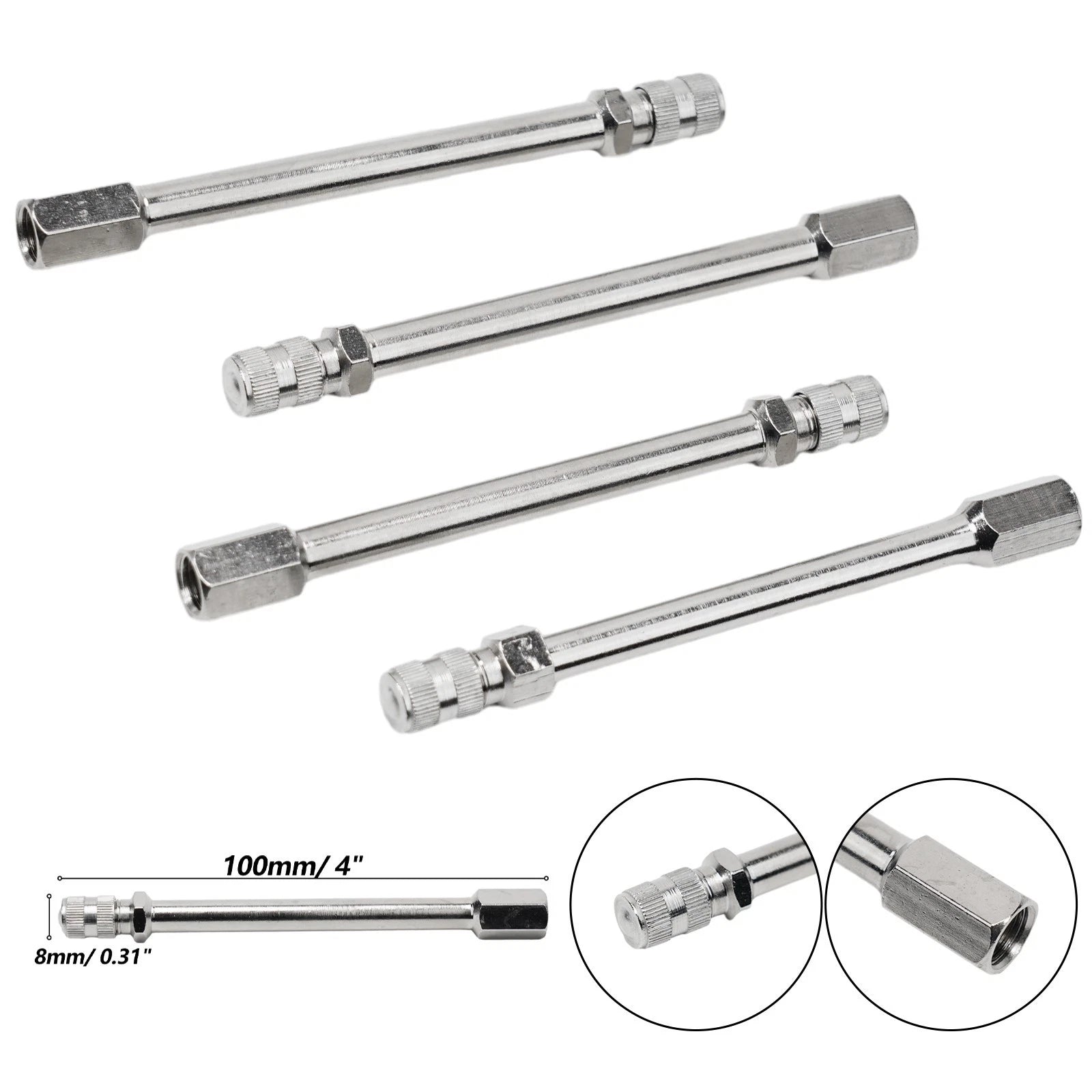 Set of 4 Tyre Valve Extension Rods for Auto Truck